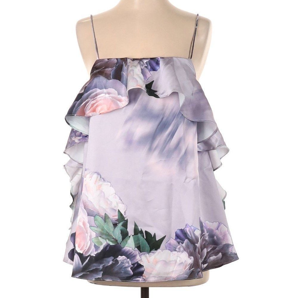 Cooper St Audrey Women's Light Purple Floral Camisole w/Spaghetti Straps-Size 4